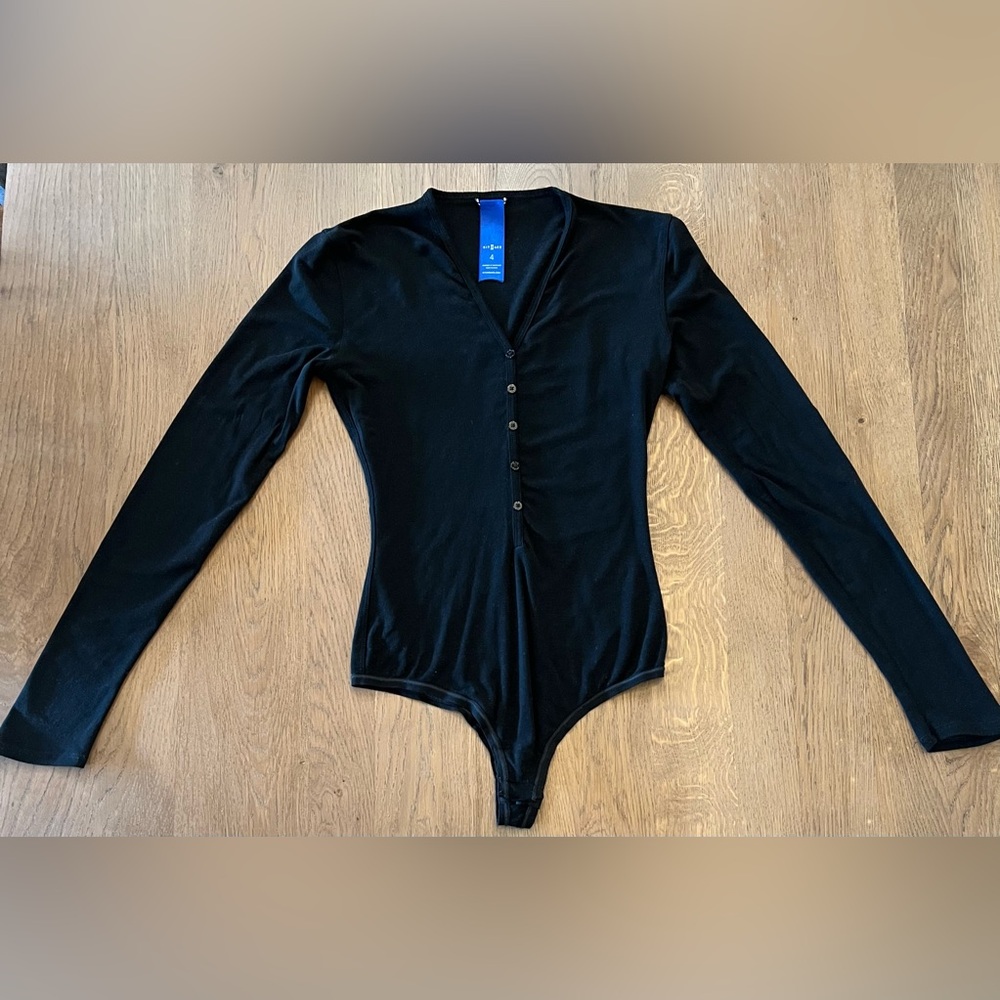 Kit + Ace Black Long Sleeve Body Suit with Snap Buttons, Small